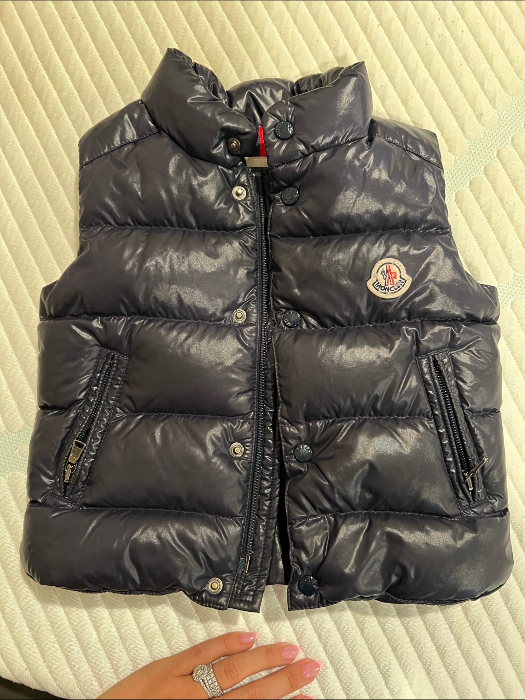 Moncler Kids Dark Navy Quilted Puffer Vest